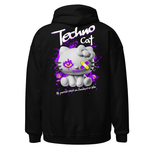 Techno Cat - Sudadera con capucha unisex