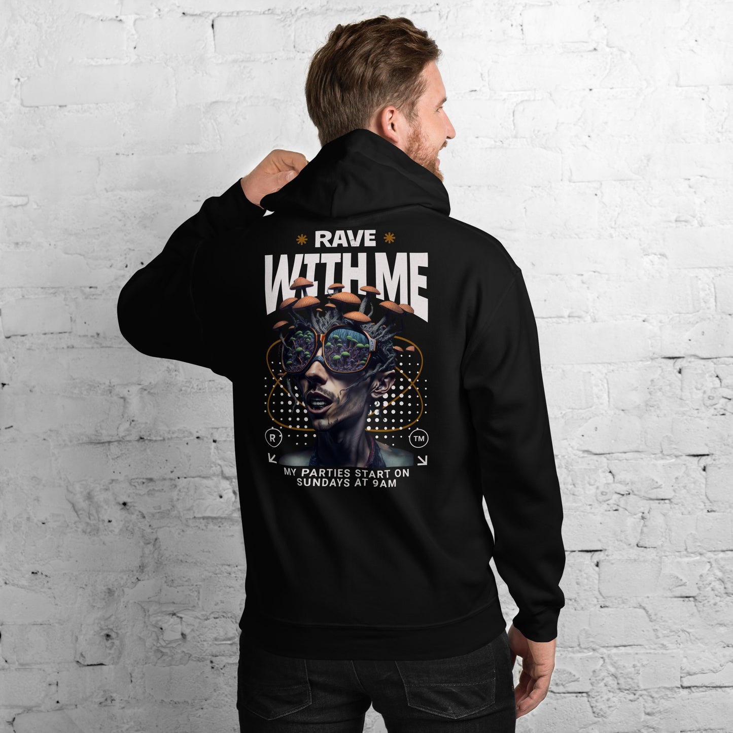 Rave with Me • Techno Hoodie • Ultimate Rave Wear