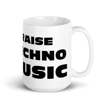 Praise Techno Music – Weiße glänzende Tasse