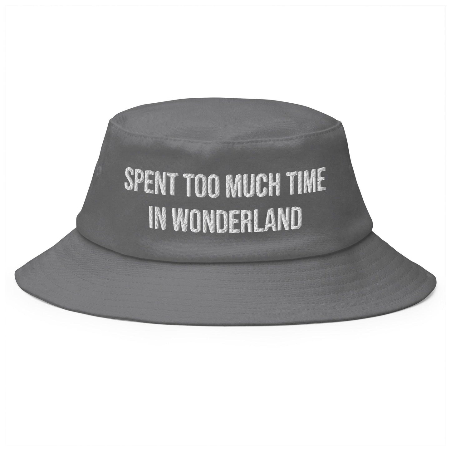 Spent too much time in Wonderland - Old School Bucket Hat - CatsOnDrugs