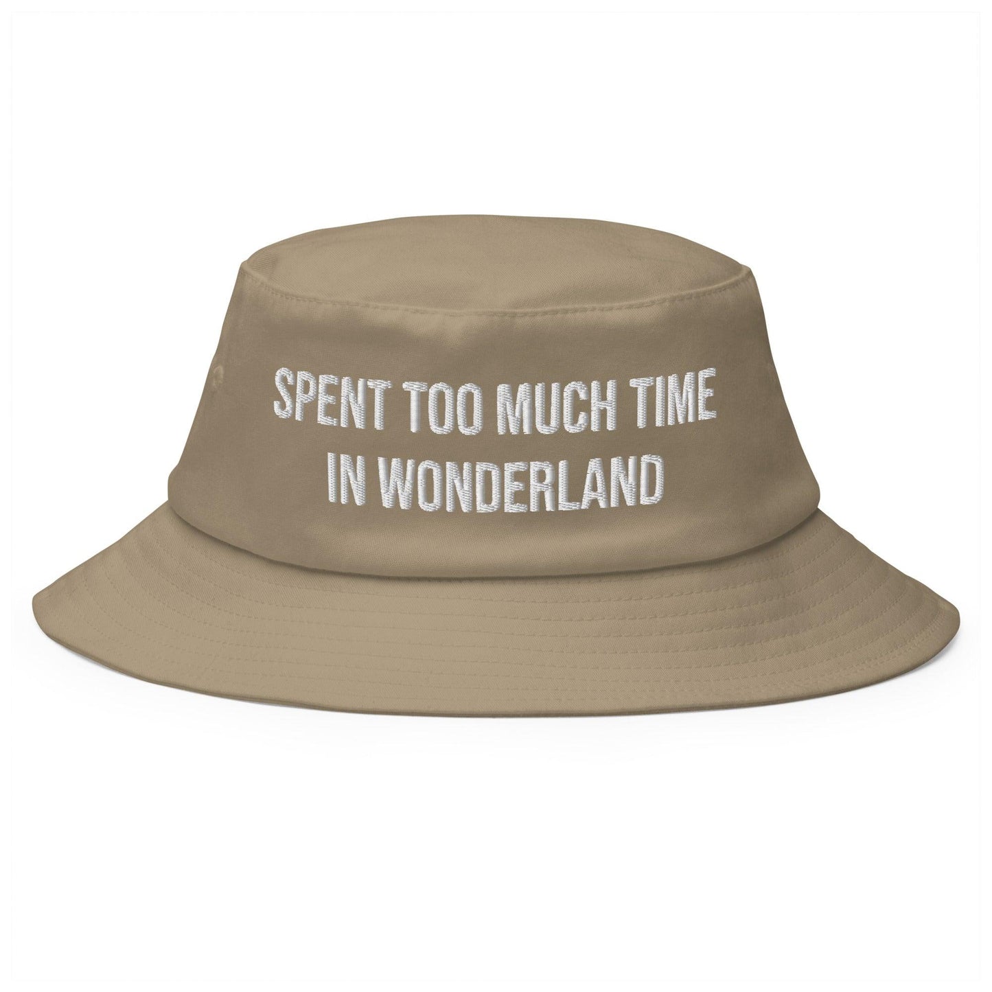 Spent too much time in Wonderland - Old School Bucket Hat - CatsOnDrugs