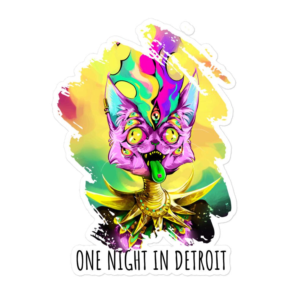 One night in Detroit - Bubble-free stickers - CatsOnDrugs